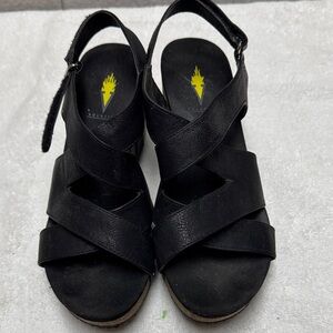 Volatile Black Crisscross Sandals
